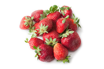 group of strawberries on white background