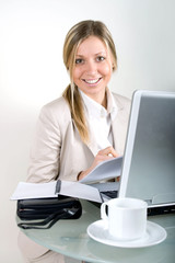 Young Business Woman On A Laptop