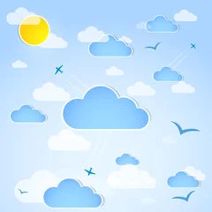 Abwaschbare Fototapete Himmel Gutes Wetter Hintergrund. Blauer Himmel mit Wolken