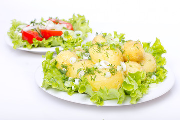 Potatoes with salad