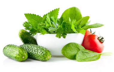 fresh vegetables with parsley