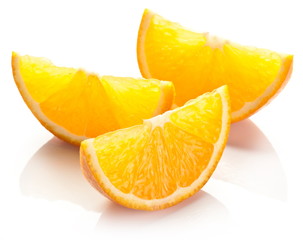 Orange slice on a white background.