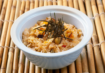 freshly cooked bowl of rice