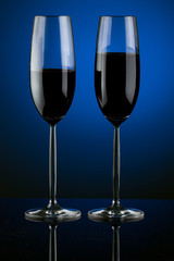 Glass of wine in studio