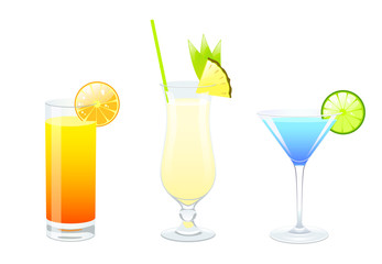 set of cocktails