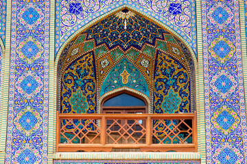 Tiled balcony, ,Seyed Alaedin Hossein Shrine, Iran
