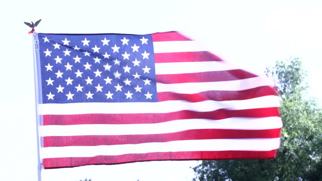 American flag waving.