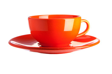 orange cup isolated on white background
