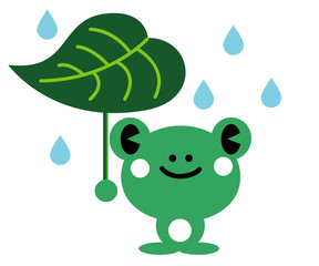 カエル　雨