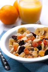 Muesli with dried fruits and nuts