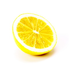 Half a lemon on a white background