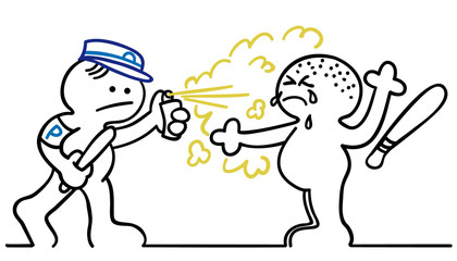 figur polizist mit pfefferspray