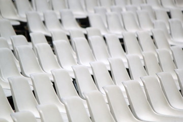 Array of white chairs