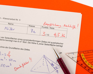Nachhilfe Klassenarbeit schlecht