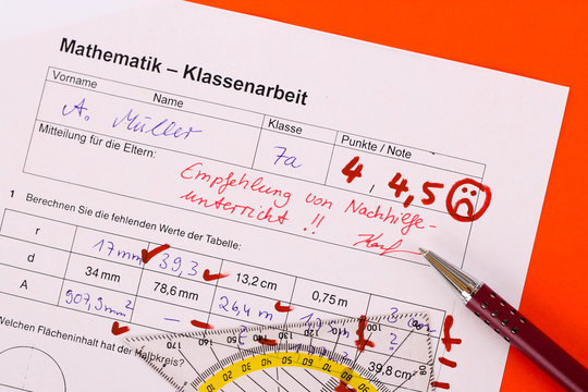 klassenarbeit schlecht note