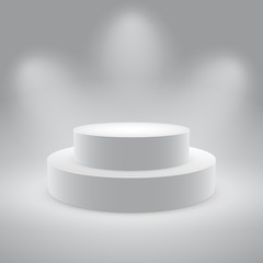 3d isolated Empty white podium