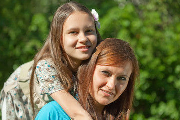 Fototapeta premium Happy mother with teenager daughter