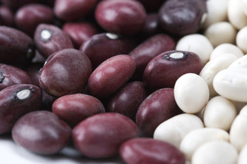Mixed red and white dried beans