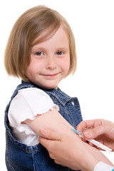 Child vaccinations on a white background.