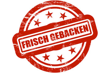 Sternen Stempel rot FRISCH GEBACKEN