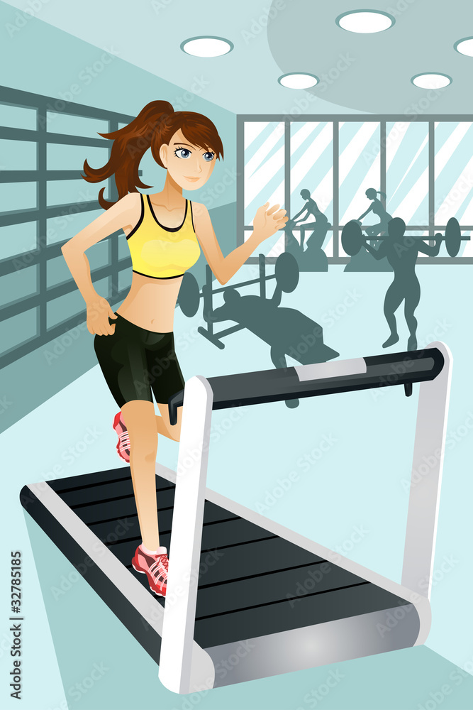 Poster woman exercise in gym