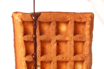 belgian waffle with chocolate