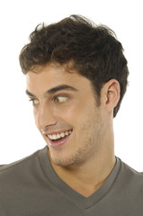 Obraz premium handsome young teenaged guy looking away in thought