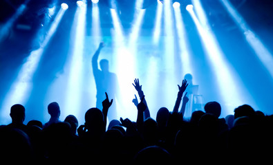 Fototapeta premium Jubelnde Konzertbesucher auf Rock-Konzert