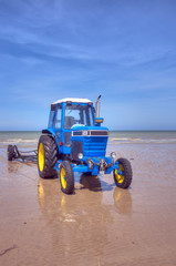Tracteur à la plage