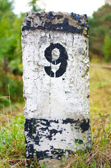 Figure nine drawn on a pillar