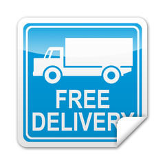 Pegatina cuadrada FREE DELIVERY con reborde