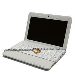 Netbook mit Schloss und Kette