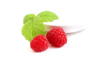 Zwei Himbeeren