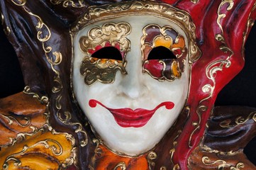 Lächeln Maske Venezianischer Carneval Italien Venedig