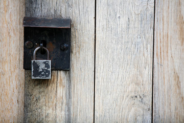 Old wooden door lock