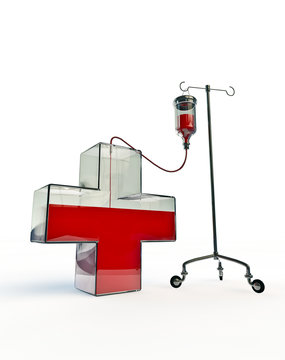 Intravenous drip for red cross