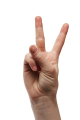 victory hand sign