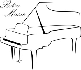 Silhouette of piano isolated on the white © Nataliia Bielous