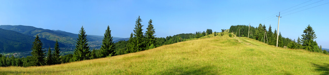 Fototapeta na wymiar Panoramiczny widok letnich Karpaty, Ukraina