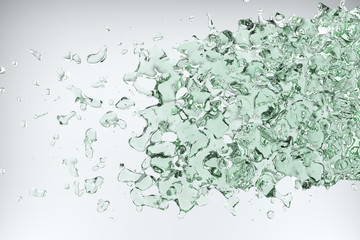 Green water on white background