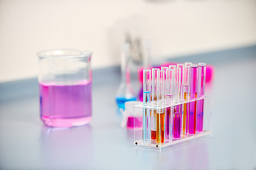 test tubes in bright modern labaratory