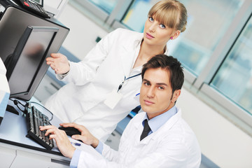 Fototapeta premium science people in bright lab