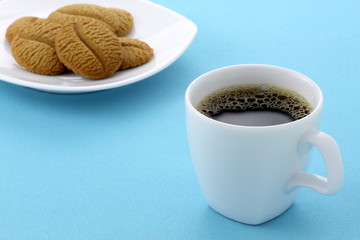delicious coffee shortbreads and hot coffee