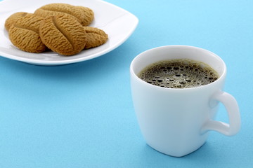 delicious coffee shortbreads and hot coffee