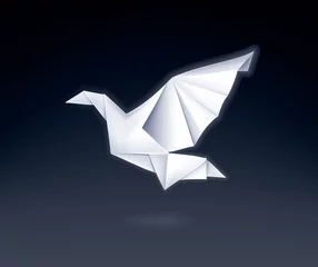 Abwaschbare Fototapete Geometrische Tiere Papier Taube