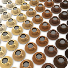 3d Looking down on a lot of coffee