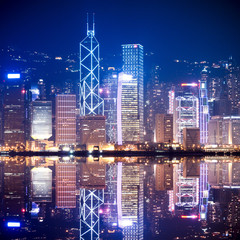 Fototapeta na wymiar Hong Kong skyline at night