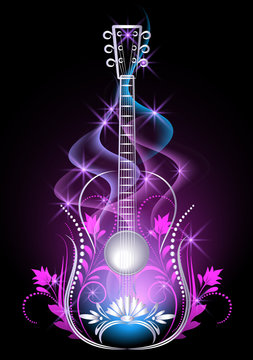 Guitar in smoke