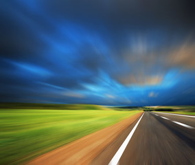 Blurred Road with blurred sky