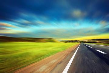 Naklejka premium along the road